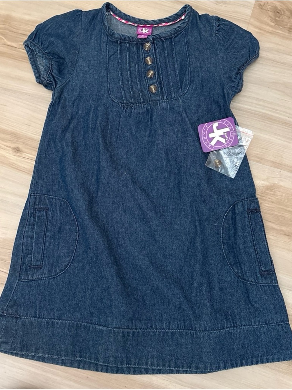 J.K Haki Girls Denim Dress Dark Blue Size 4T NWT